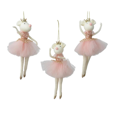 Decoris Weihnachtsanhänger Maus Polyester 9x4x19,5cm