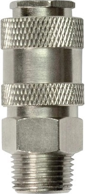 Stanley snelkoppeling 3 8 inch male - luchtslangkoppeling met schroefdraad - universeel toepasbaar - europese snelkoppeling - compressor accessoire - fitting voor pneumatisch gereedschap