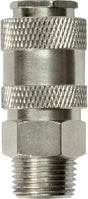 Stanley snelkoppeling 3 8 inch male - luchtslangkoppeling met schroefdraad - universeel toepasbaar - europese snelkoppeling - compressor accessoire - fitting voor pneumatisch gereedschap