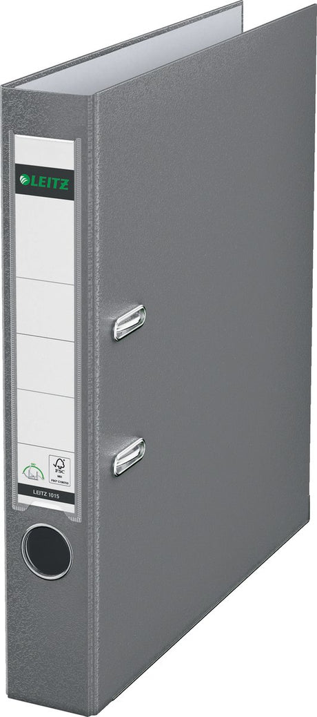 Leitz 180° kunststof ordner - 90% gerecycled karton - 30% pre-consumer gerecycled plastic - rugbreedte van 52 mm - a4 - grijs