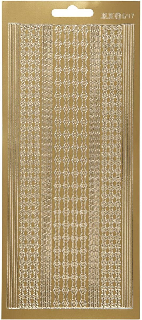 Aufkleber, Ränder, Blatt 10x23 cm, gold, 1 Blatt