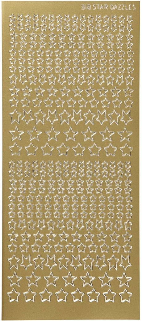 Creativ Firmenaufkleber, Sterne, Bogen 10x23 cm, gold, 1 Bogen