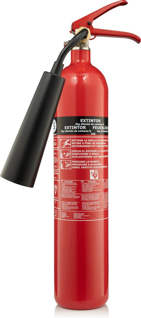 Smartwares fex-15621 – CO2-Feuerlöscher 2 kg – inkl. Montage – Brandklasse B – BSI-zertifiziert