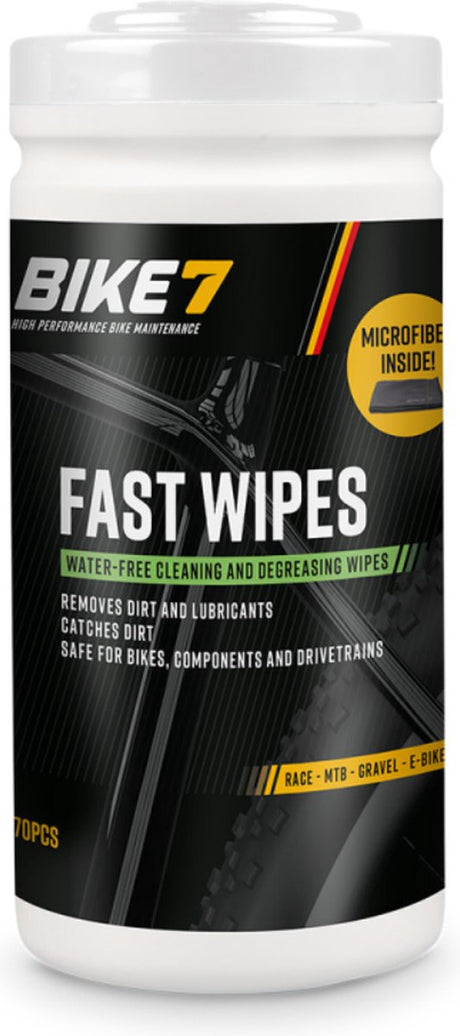 BIKE7 - Fast Wischtopf mit 70 Tüchern einschließlich Mikrofaserreinigungstoff