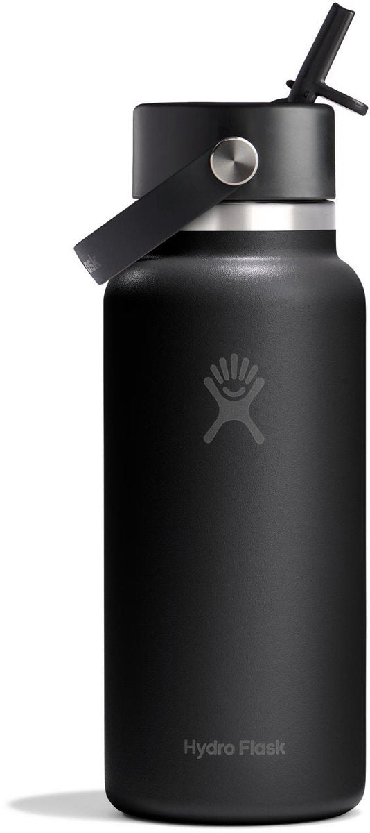 Hydro flask wide mouth flex straw cap drinkfles (946 ml) - black