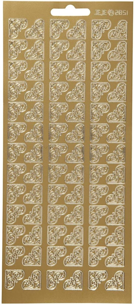 Creativ Firmenaufkleber, Ecken, Blatt 10x23 cm, gold, 1 Blatt