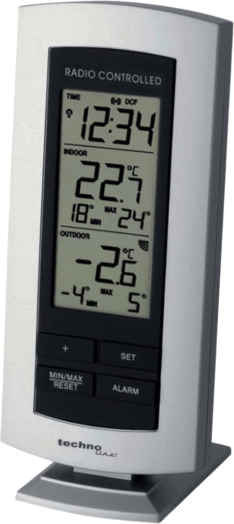 Nexttime Wetterstation – inkl. Außensensor – Funkwecker – Innen- und Außentemperaturanzeige – Alarmfunktion – Technoline ws 9140-it