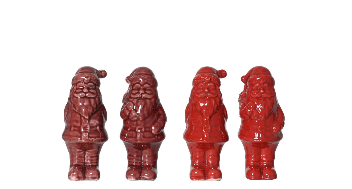 Kerstman dolomiet 4 assortie rood d5 h10cm