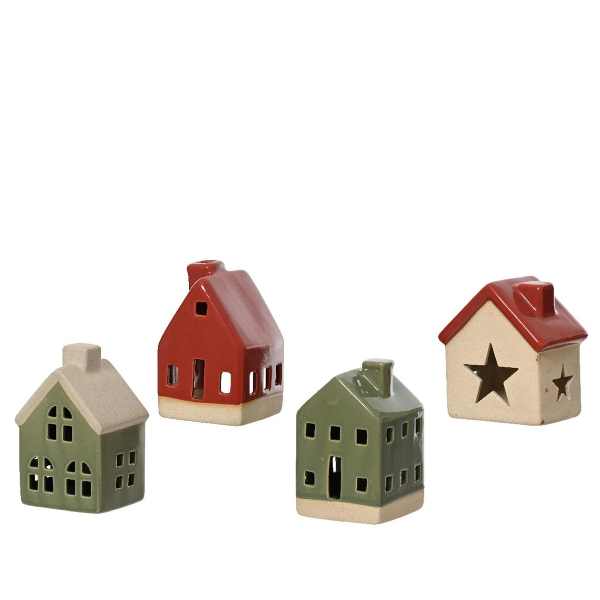 Decoris Weihnachtshaus aus Porzellan 6,3x7,3x11cm