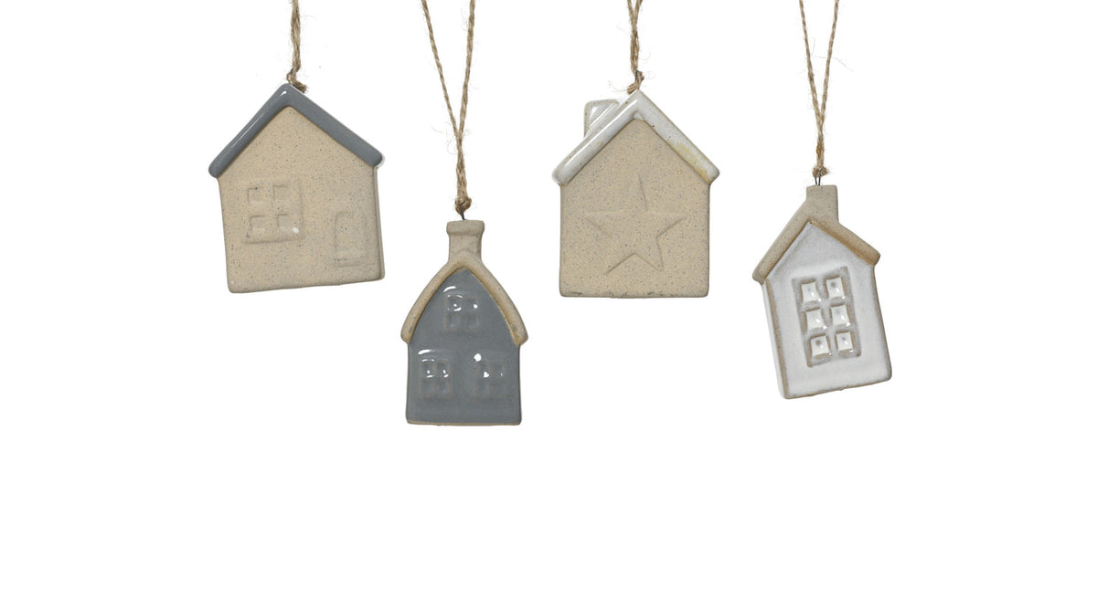 Huis hanger porselein 4ass 3x5,7x7,2cm
