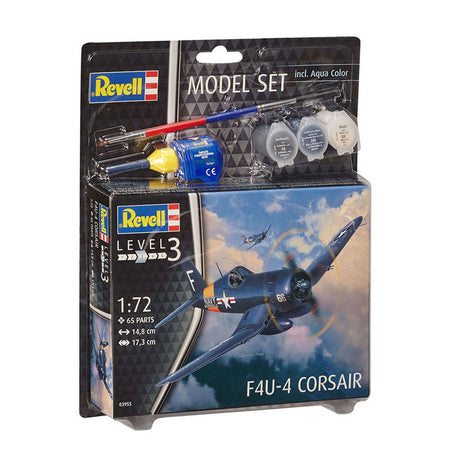 Revell Modellset Kampfflugzeug F4U-4 Corsair - inkl. Grundfarben