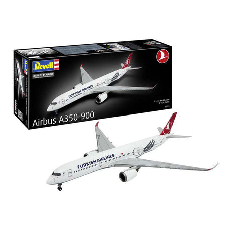 Revell Modellbausatz – Airbus A350-900 türkische Fluggesellschaft 1:144 – 120 Stück.