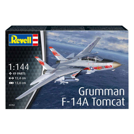 Revell Modellbausatz Flugzeug – 03782 Grumman F-14a Tomcat – Kampfjet aus Kunststoff – 1:144 – Modellbau