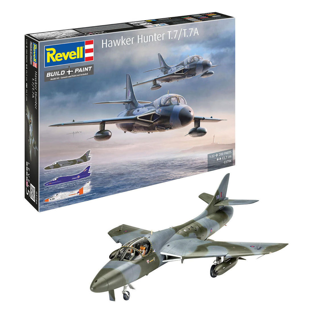 Revell modelbouwpakket - hawker hunter t.7 t.7a
