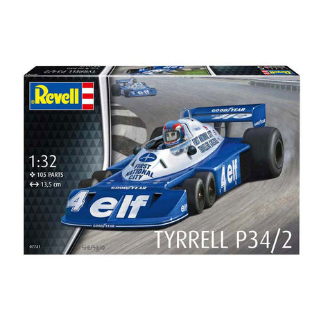 Revell Modellbausatz Militärfahrzeuge – 07741 Tyrrell P34 2 – 6 Wheeler – Formel-1-Auto aus Kunststoff – 1:32 – Modellbau