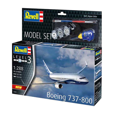 Revell Modellbausatz - Boeing 737-800 1:288 - 25-tlg. - inkl. Grundfarben