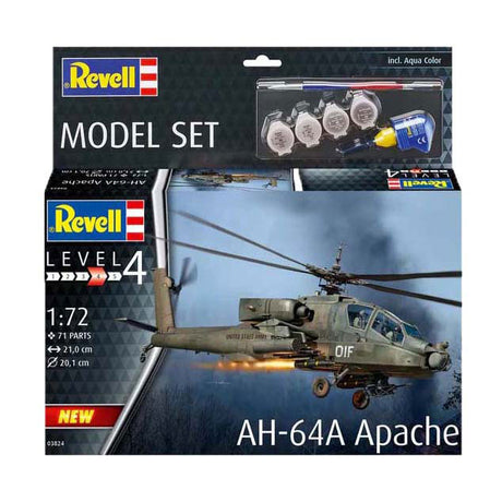 Revell Modellbausatz - Ah-64a Apache 1:72 - 71-tlg. - inkl. Grundfarben