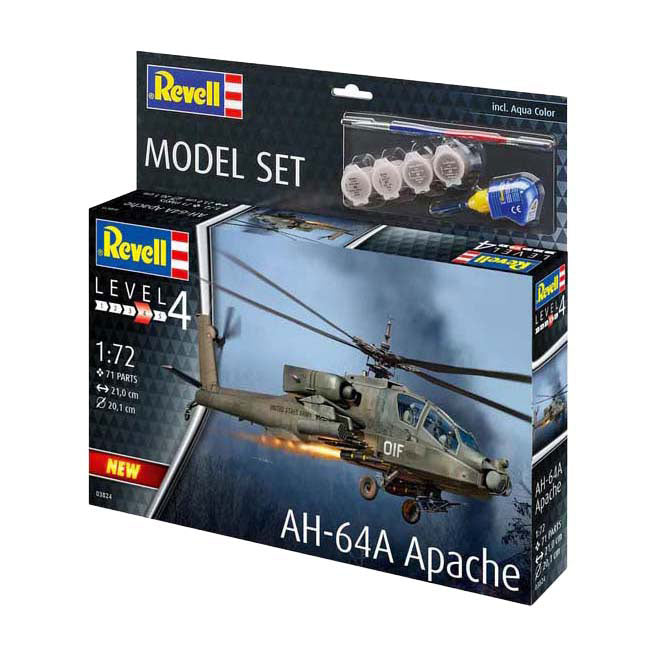 Revell Modellbausatz - Ah-64a Apache 1:72 - 71-tlg. - inkl. Grundfarben