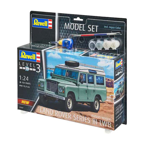 Revell Modellbausatz - Land Rover Series III LWB (s. Wagon) 1:24 - 184tlg. - inkl. Grundfarben