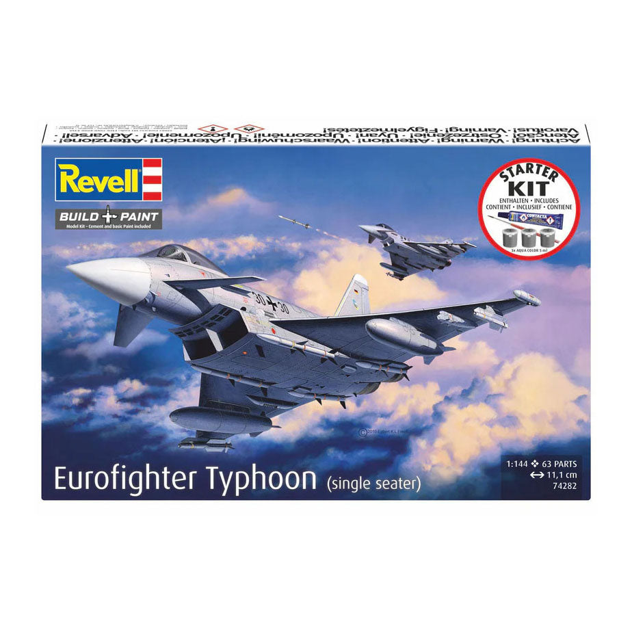 Revell Modellbausatz Starterkit Eurofighter Typhoon (Einsitzer) 1:144 - 63-tlg.