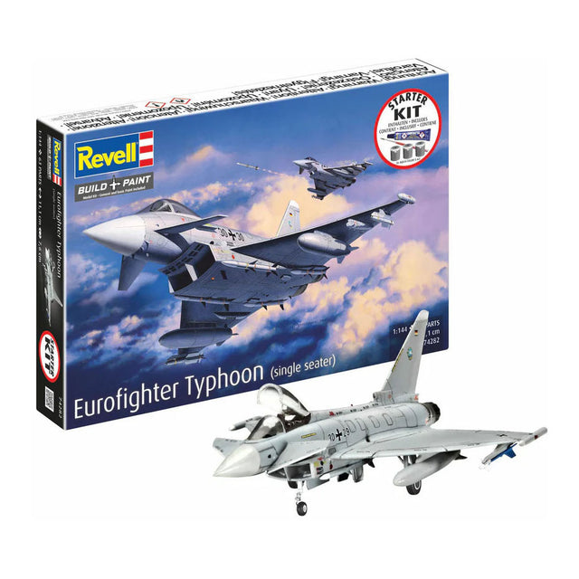 Revell Modellbausatz Starterkit Eurofighter Typhoon (Einsitzer) 1:144 - 63-tlg.