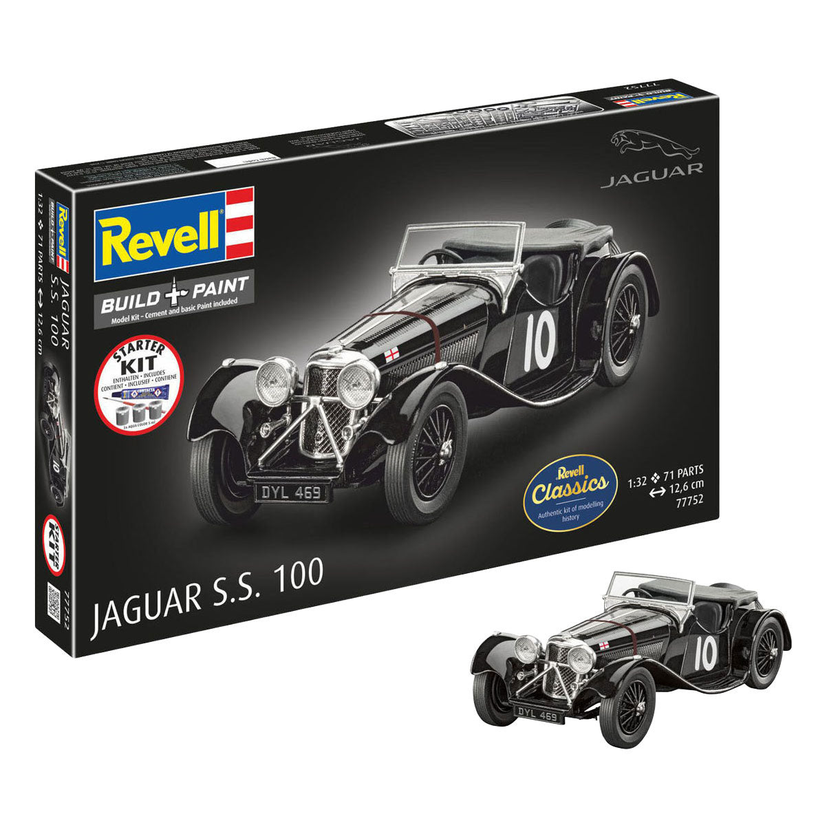 Revell Modellbausatz Starterkit Jaguar SS 100 1:32 - 75-tlg.