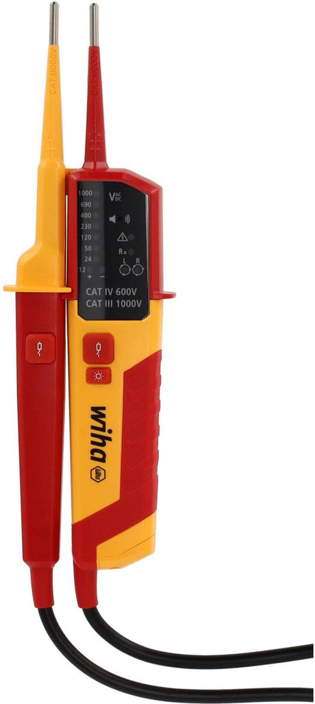 Wiha Spannungsprüfer und Durchgangsprüfer 12 - 1.000 V AC, Kat. IV - 45216