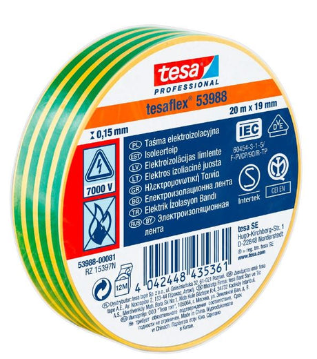 Tesa Flex - Isolierband - 20x19 mm - Grau - PVC