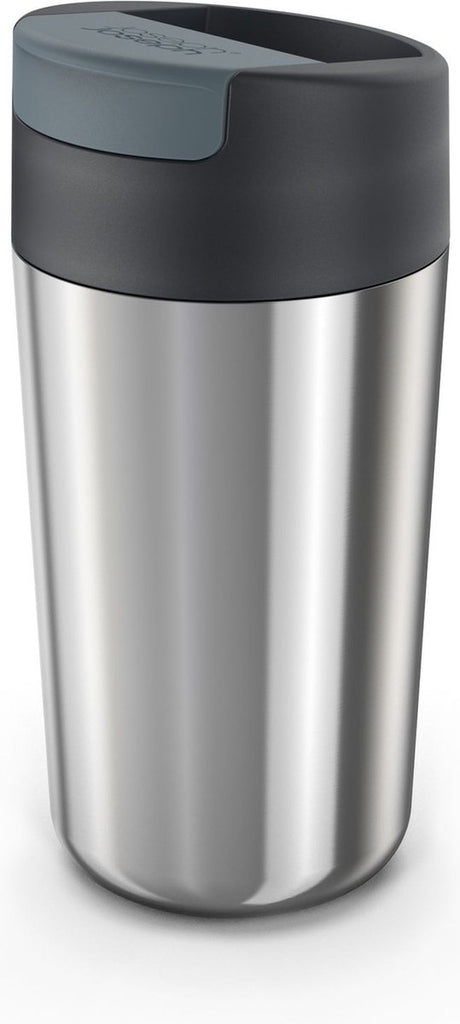 Joseph joseph flip top drinkbeker, dubbelwandig, 454 ml, zilver - | sipp