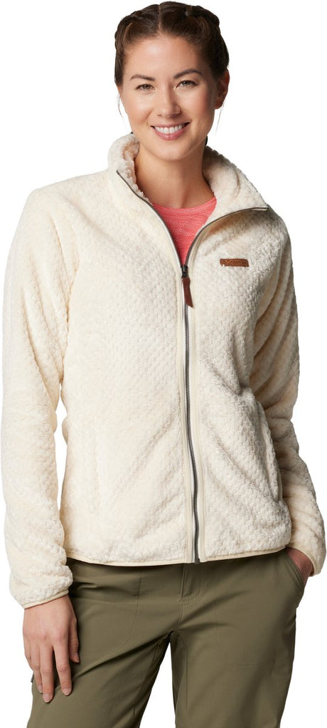 Columbia Fire Side II Weste Damen mit Reißverschluss – Sherpa-Fleece-Weste Damen – Outdoor-Weste – Kreide – Größe S