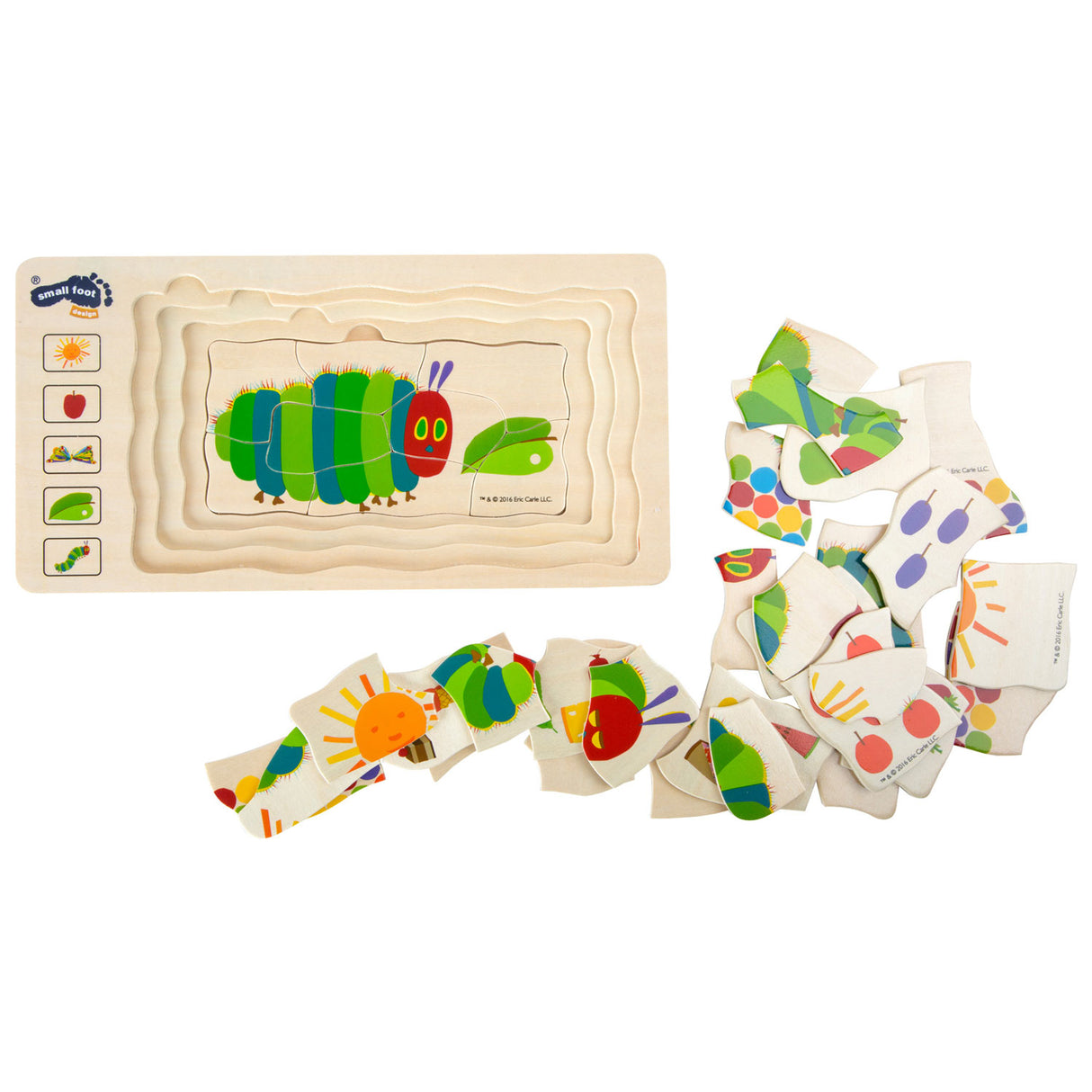 Small Foot - Schichtenpuzzle Raupe nie genug, 36 Teile.
