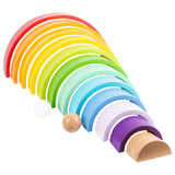Kleine Fußhölzerbausteine Regenbogen xl, 14dlg.