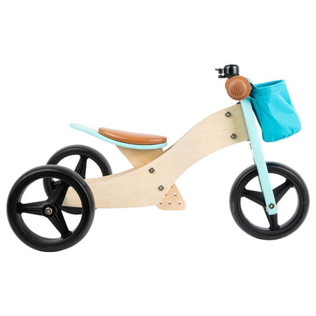 Kleiner Fuß - Holzdreirad und Balance Bike 2in1 Türkis