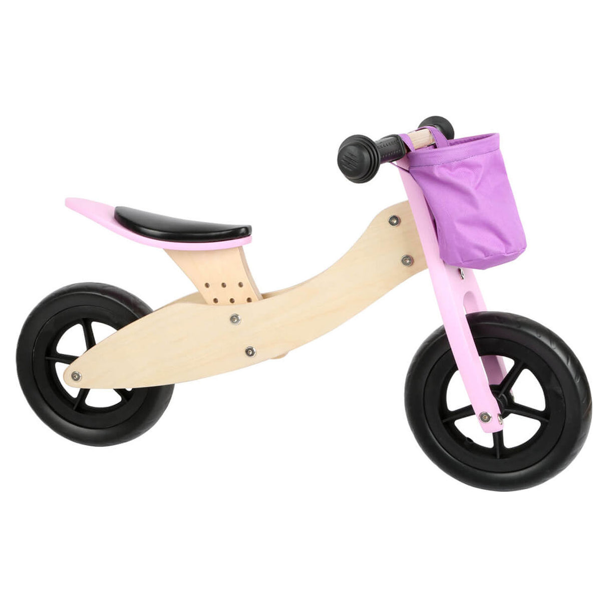 Kleiner Fuß - Holzdreirad und Balance Bike 2in1 Maxi Pink