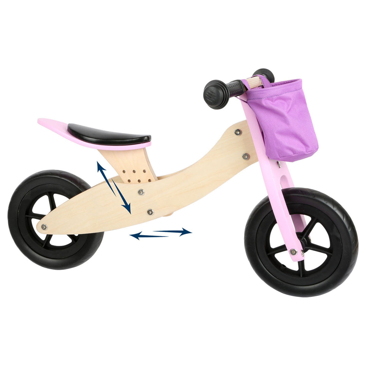 Kleiner Fuß - Holzdreirad und Balance Bike 2in1 Maxi Pink