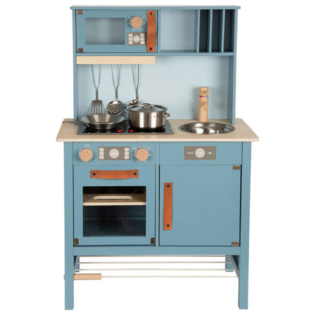 Kleiner Fuß - Holzküche blau, 7dlg.