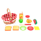 Kleiner Fußpicknickkorb mit Holzschnitt