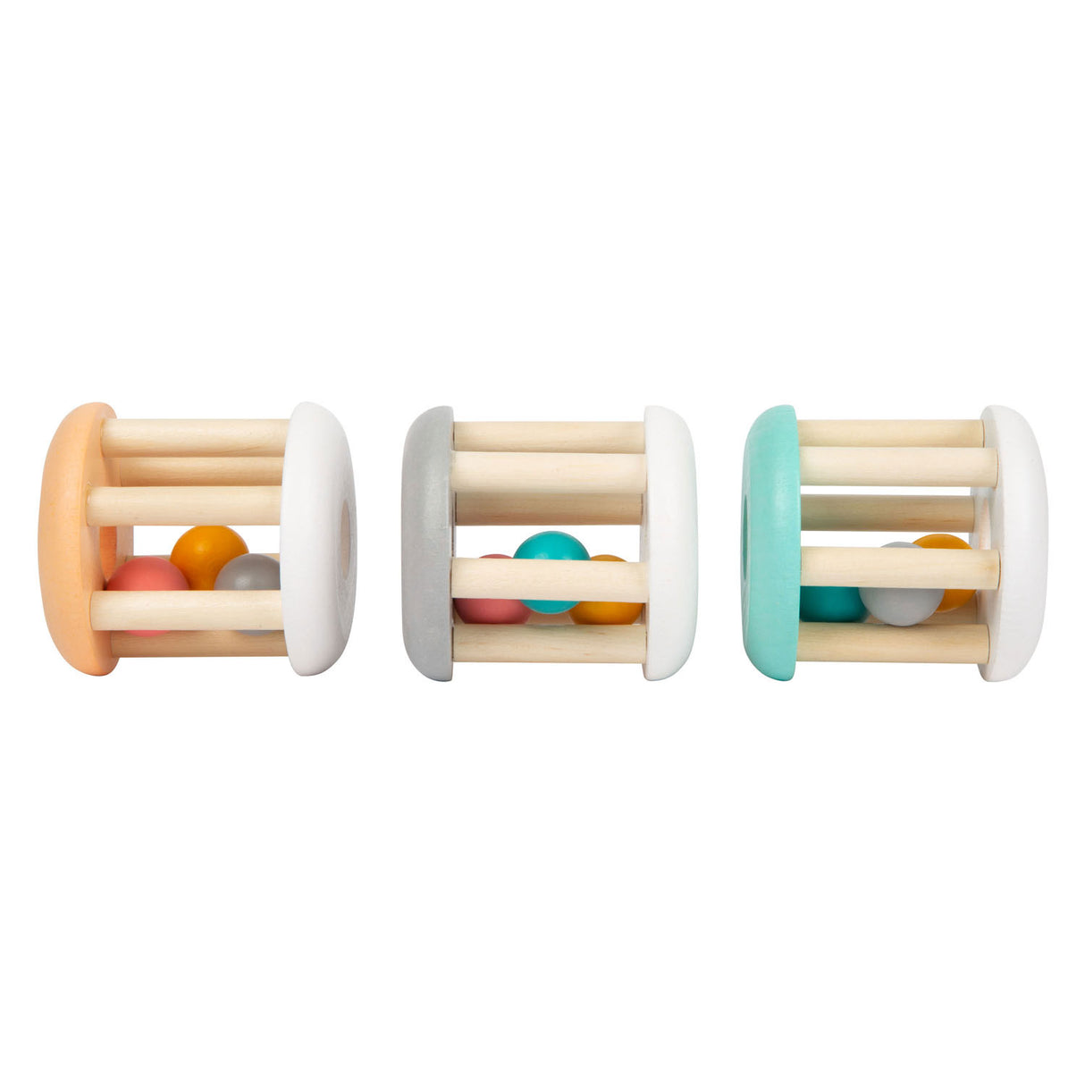Small Foot - Holz-Babyratsche Pastell, 3-tlg.