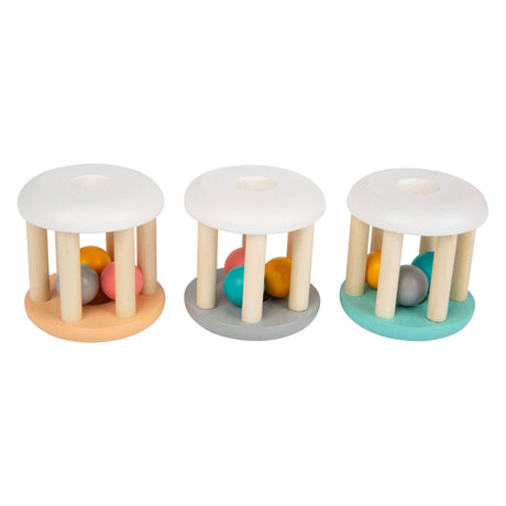 Small Foot - Holz-Babyratsche Pastell, 3-tlg.