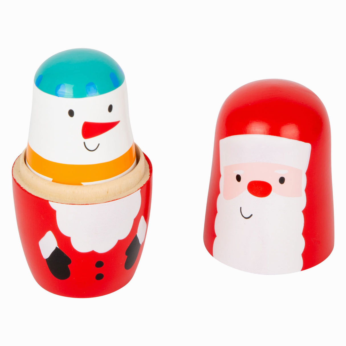 Kleine Fußholzmatryoshka -Puppen Weihnachten