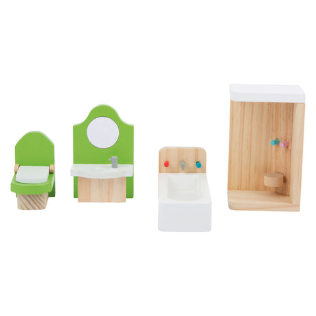 Small Foot - Puppenhaus-Badezimmermöbel aus Holz, 4-teilig.
