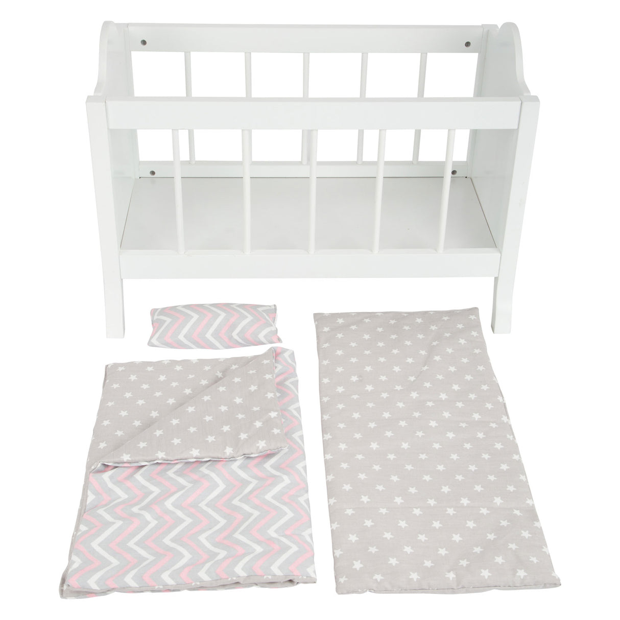 Small Foot Puppenbett mit Bettwäsche Junior 50 x 30 cm Holz weiß
