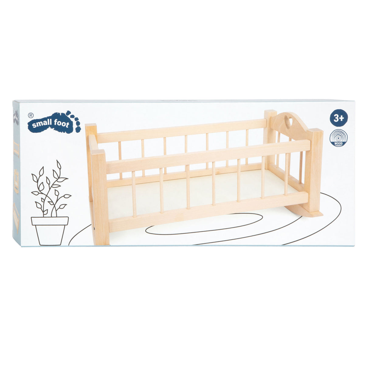 Kleiner Fuß Holz Schwung Puppenbett natürlich