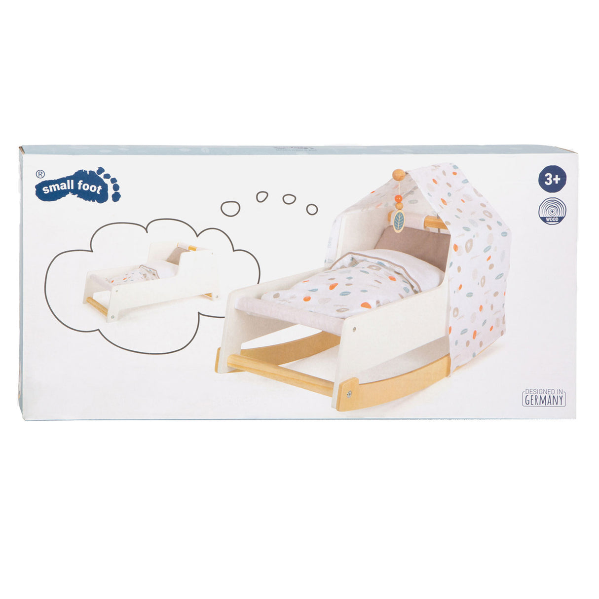Kleiner Fuß - Holzschaukel-Puppenbett kleiner Knopf
