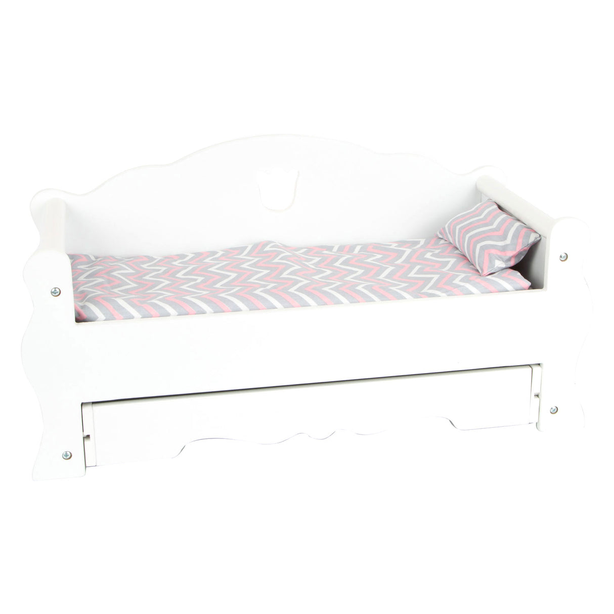 Small Foot - Puppenbett aus Holz mit Schublade und Bettzeug, 4-teilig.