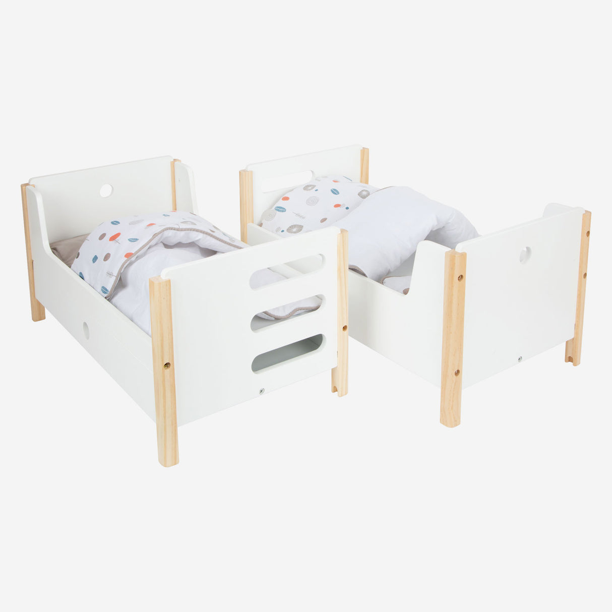 Small Foot - Puppen-Hochbett aus Holz Little Button mit Bettwäsche, 6-teilig.