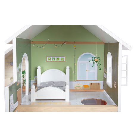 Small Foot – Stadtvilla-Puppenhaus aus Holz mit Möbeln, 9-teilig.