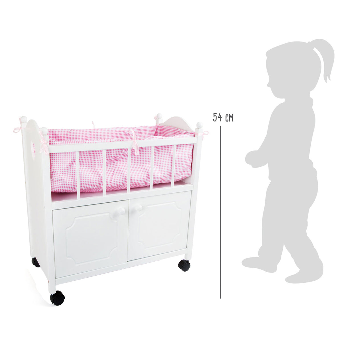 Kleiner Fuß Holzpuppenbett mit Schubladenkiste