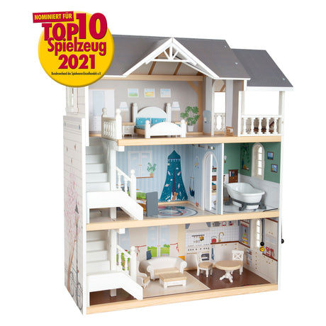 Small Foot - Stadtvilla-Puppenhaus aus Holz mit Zubehör, 13-tlg.
