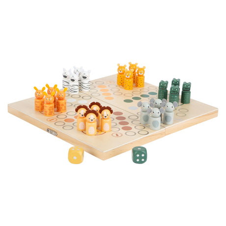 Small Foot - Ludo-Spiel Safari aus Holz - 6 Spieler